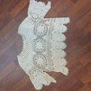 Rebellion Ivory Crochet Lace Blouse